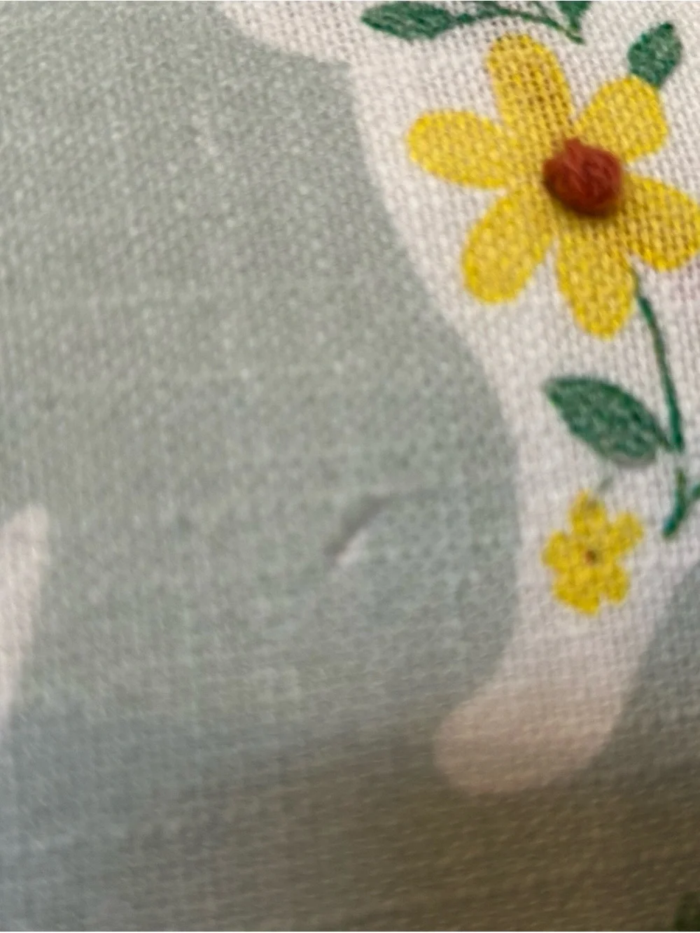 Floral Bunny Holiday Pillow in Mint Green